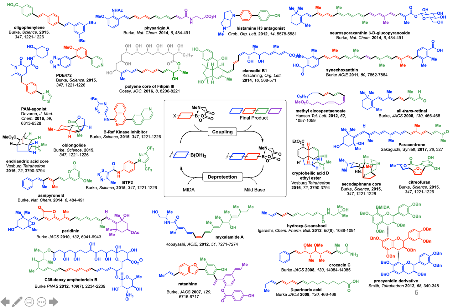 Small molecules synthesized via iterative cross-coupling